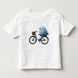 Kylförsegling av liten tecknad på en cykel t shirt