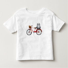 Kylförsegling av liten tecknad på en cykel t shirt