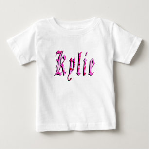 "Kylie" Blommig Rosa Kylie Namn, T Shirt