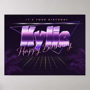 Kylie Namn Vorname lila retro Poster Geburtstag