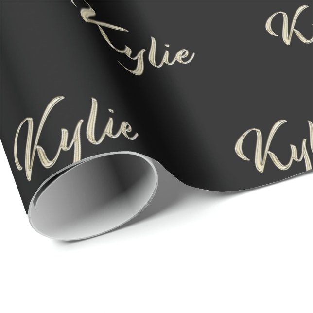 Kylie white gold Handwriting Geschenkpapier Presentpapper (Rullad Hörn)