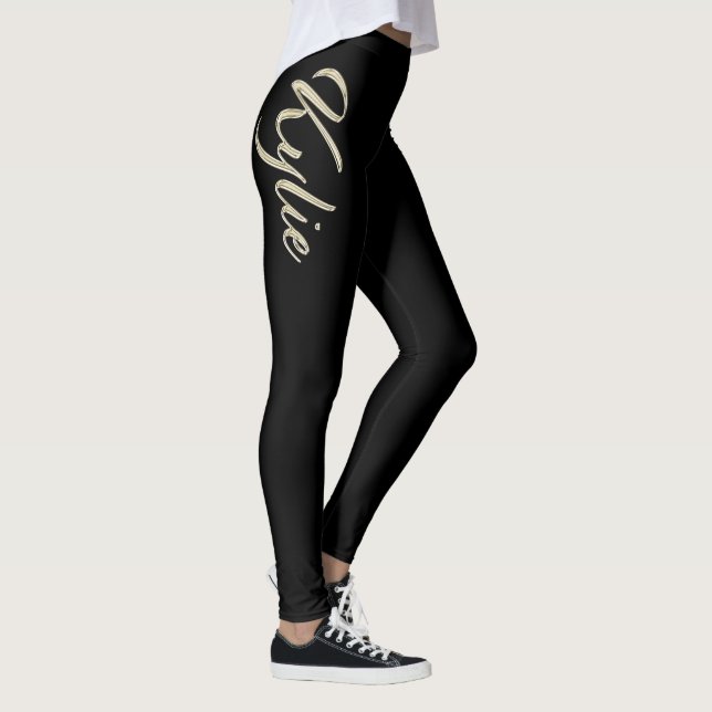 Kylie white gold Handwriting Hose Leggings (Höger)