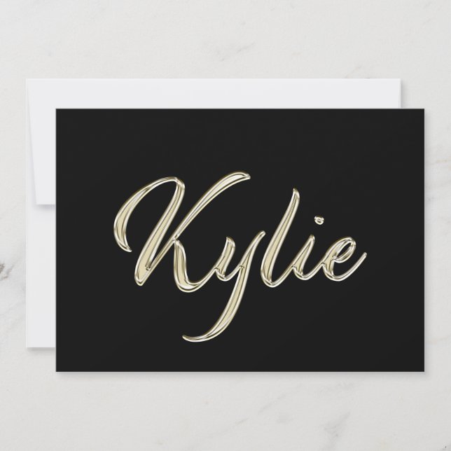 Kylie white gold Handwriting Karte Kort (Framsida)