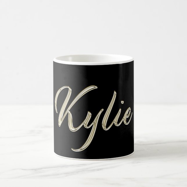 Kylie white gold Handwriting Tasse Kaffeetasse Kaffemugg (Center)