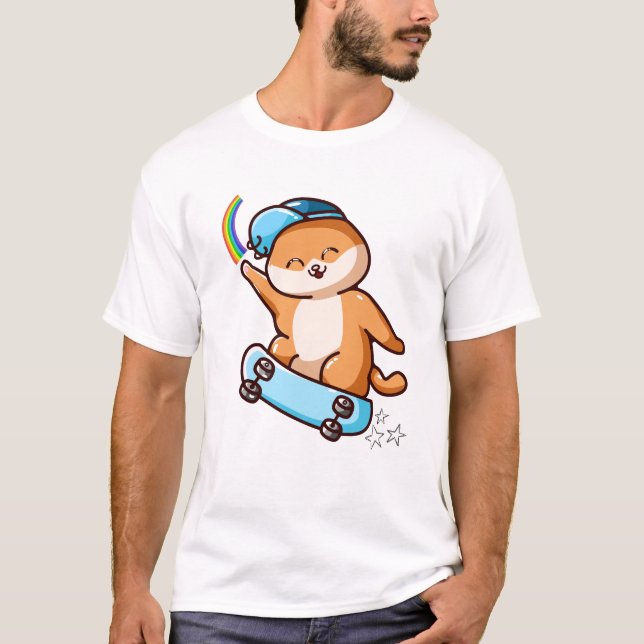 kylig katt t shirt (Framsida)