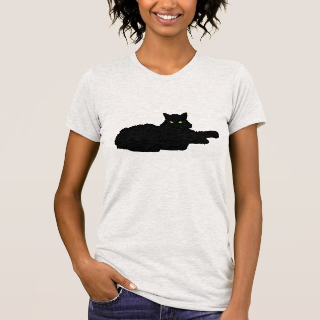 Kylig svart katt t-shirt (Framsida)