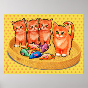 Kylkattungar poster med 4 kattungar