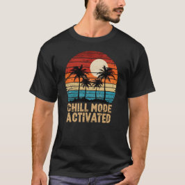 Kylläge Aktiverat Retro Sunset Handflatan Träd T Shirt