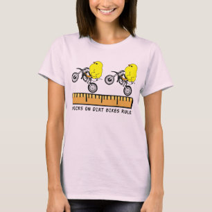 Kyllingar På Smutsiga Motorcyklar Motocross Rollig Tee Shirt