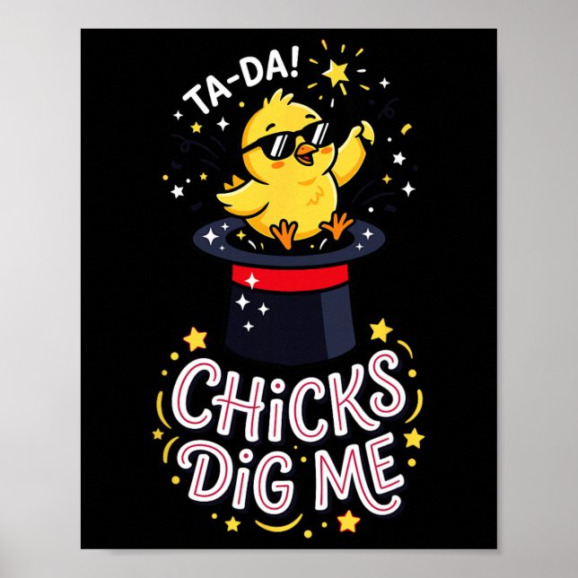 Kyllingar tycker jag är rolig av Chick Sungles Ret Poster (Framsidan)