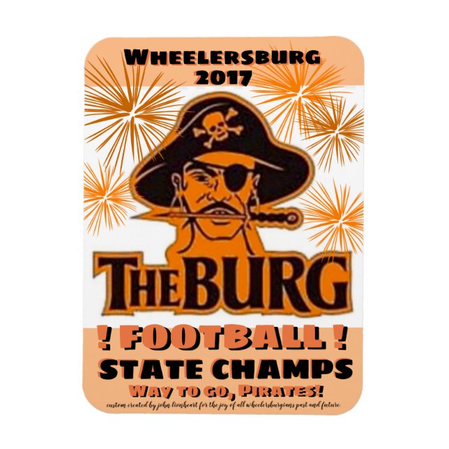 Kylmagnet för statliga fotbollsvinnare - magnet (Vertikal)