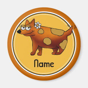 Kylmagnet, Namn-mall, Cute Hund Magnet