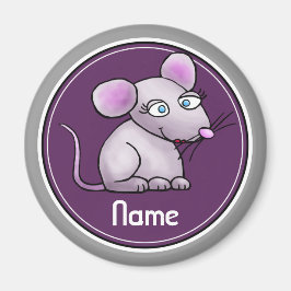 Kylmagnet, Namn-mallen, Cute Mouse Magnet