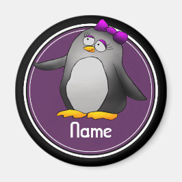 Kylmagnet, Namn-mallen, Cute Penguin Magnet