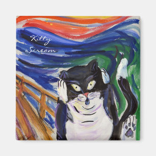 Kylmagneter av Anpassningsbarna Kattunge Skräm Art Magnet