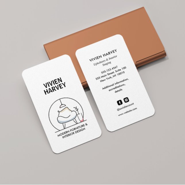 Kylmöbler för minimalt hemmagasin och dekorfärg visitkort (Skapare uppladdad)