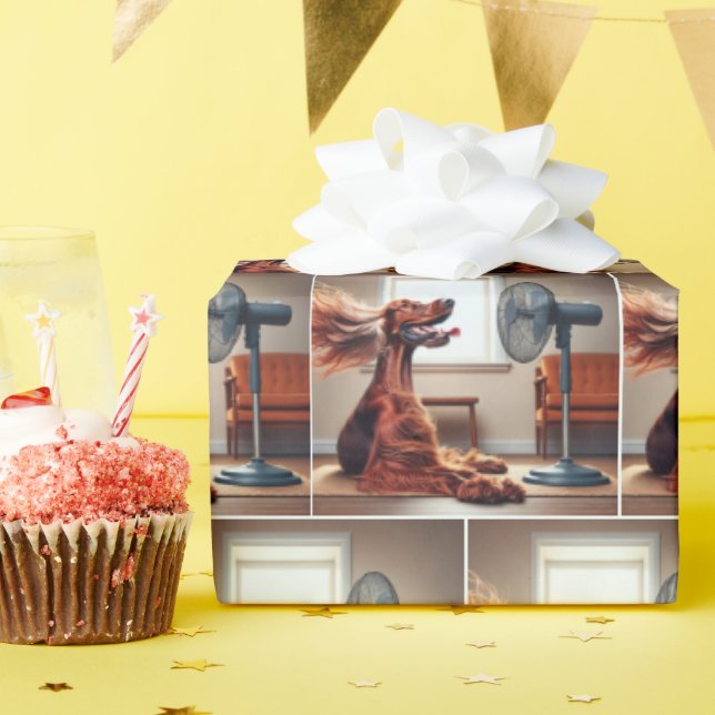 Kylning av irländska bokstäver framför Fläkt Presentpapper (Födelsedagsfest)