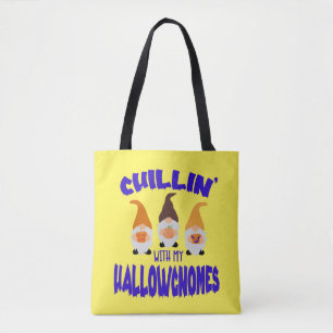 Kylning med Halloween Gnomes Bus eller godis Tote Tygkasse