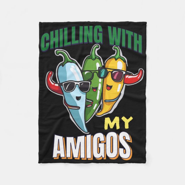 Kylning med min amigas cinco de Mayo Chilly Peppe Fleecefilt (Framsidan)