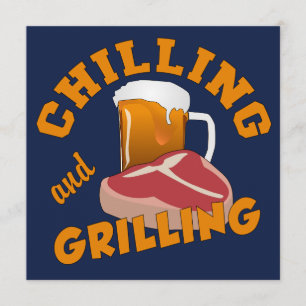 Kylning och grillning av anpassningsbar-BBQ-inbjud Inbjudningar