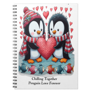 Kylning tillsammans Penguin Kärlek Forever Valenti Anteckningsbok
