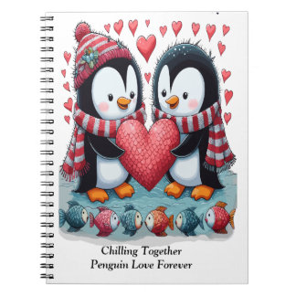 Kylning tillsammans Penguin Kärlek Forever Valenti Anteckningsbok