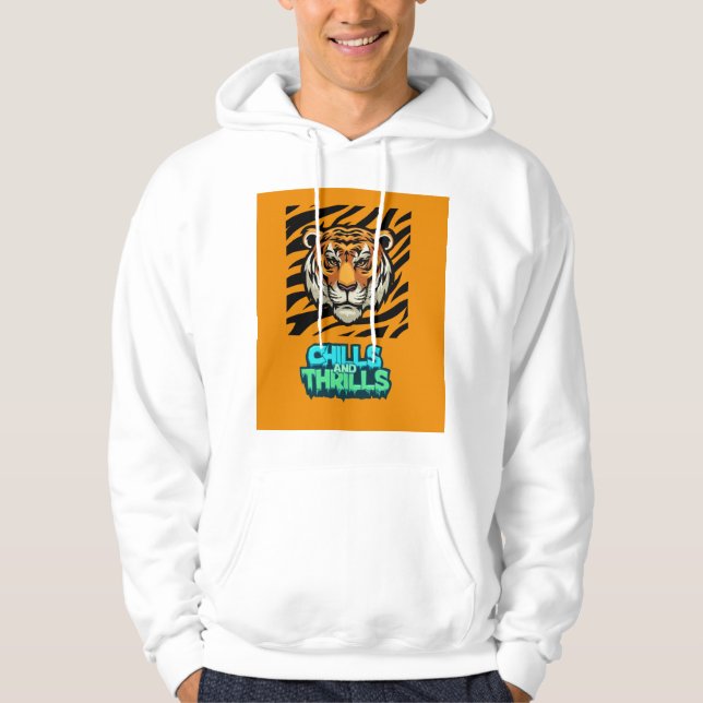 Kylor och trådar Tiger Skriv ut T-Shirt Hoodie (Framsida)