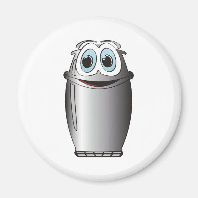 Kylskåp av rostfritt stål Tecknad Magnet (Framsidan)