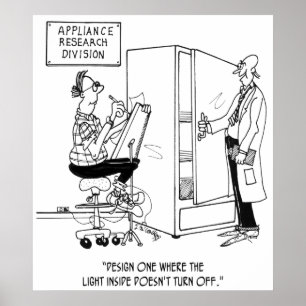 Kylskåp, Tecknad 4876 Poster