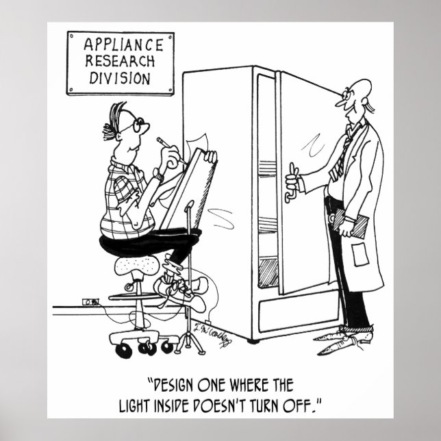 Kylskåp, Tecknad 4876 Poster (Framsidan)