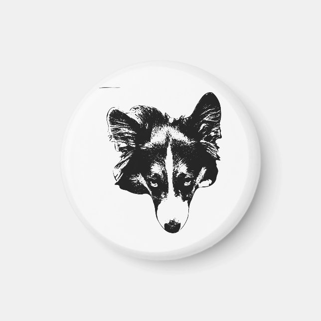 kylskåp-vakt corgi magnet (Framsidan)