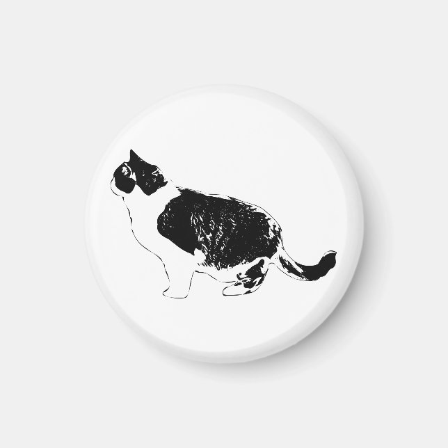 Kylskåpskatt, djärv kurva magnet (Framsidan)