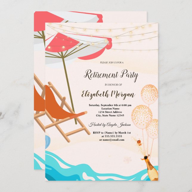 Kylstolar Bubblor,Vin Pension Party Inbjudningar (Fram/baksida)