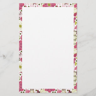 Kylt, färglöst klassiskt blommönster brevpapper