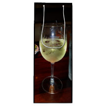 Kylt glas vitt vin på Vin Tote Bag