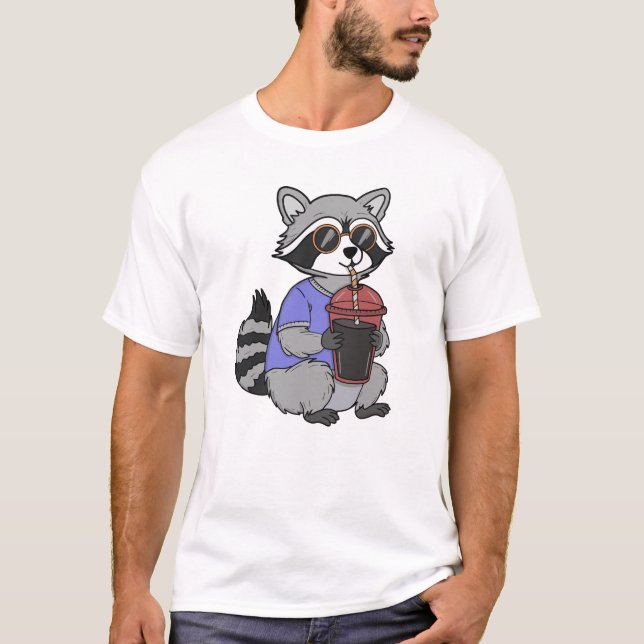 Kylt tvättbjörn med solglasögon t shirt (Framsida)
