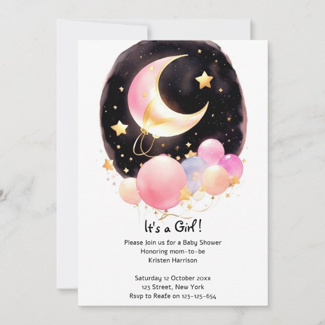 Kymnig kelestial Gathering: Baby Shower Inbjudningar (Framsida)