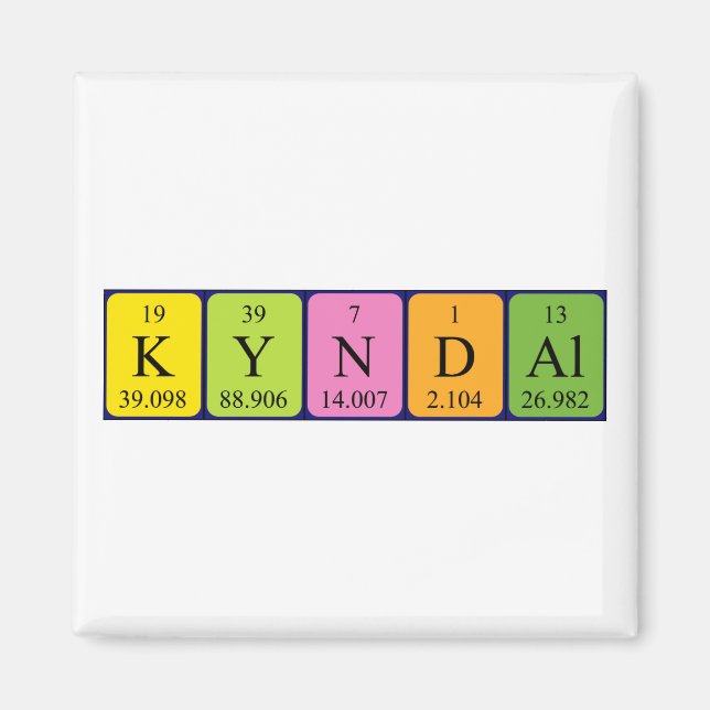 Kyndal Periodisk bord namn magnet (Framsidan)