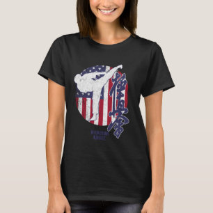 Kyokushin American Karate USA flagga Kyokushinkai T Shirt