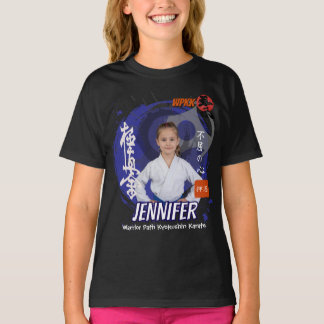 Kyokushin Girl Blue Belt Personalized Team T Shirt