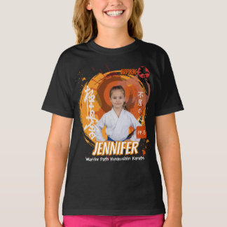 Kyokushin Girl Orange Belt Personalized Team T Shirt