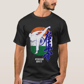 Kyokushin India Karate Indian flagga Kyokushinkai  T Shirt