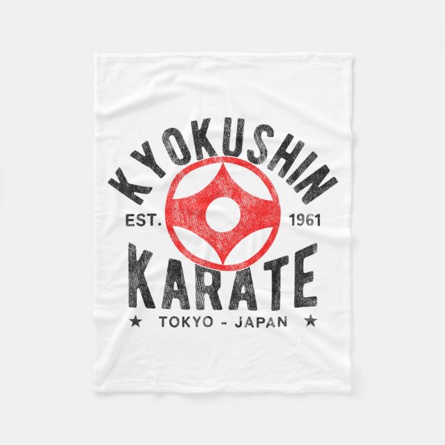 Kyokushin Karate Do Martial Arts Japan Tokyo Vinta Fleecefilt (Framsidan)