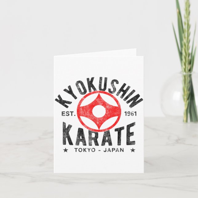 Kyokushin Karate Do Martial Arts Japan Tokyo Vinta Kort (Framsida)