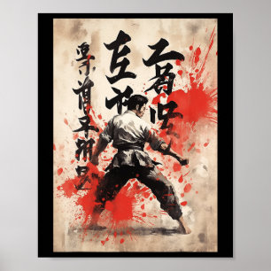 Kyokushin Karate Japansk Kalligrafi Kampsport Poster