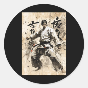 Kyokushin Karate Japansk Kalligrafi Kampsport Runt Klistermärke