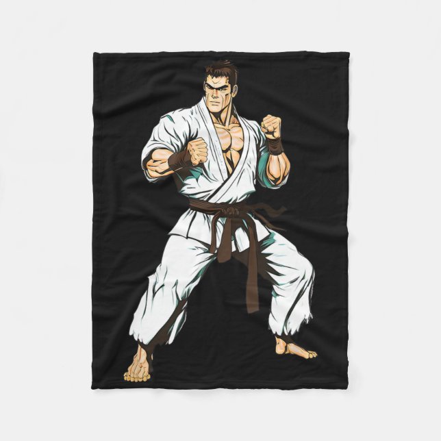 Kyokushin Karateutövare - Japanska kampsporter  Fleecefilt (Framsidan)