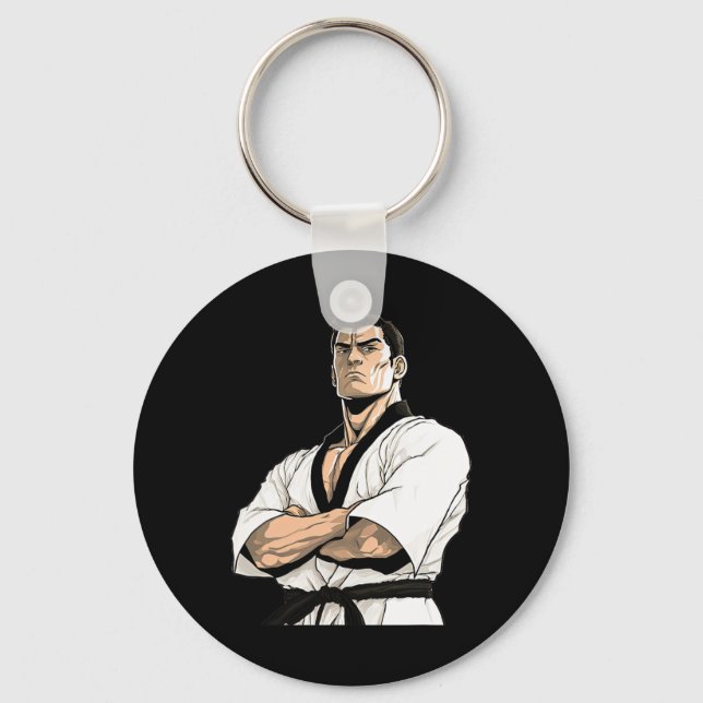 Kyokushin Karateutövare - Kampkonst  Nyckelring (Framsida)