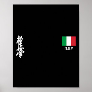 Kyokushinkai Karate Italien Dojo Träning Italiensk Poster