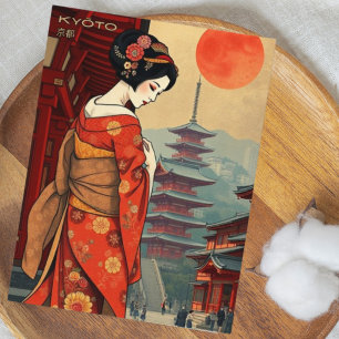 Kyōto 京都 Japan geisha vintage retro vykort
